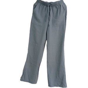 HAPPILY GREY WOMENS RAYON BLUE PANTS CASUAL ELAXTIC WAIST SIZE US SMALL WIDE LEG